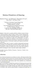Motion primitives of dancing